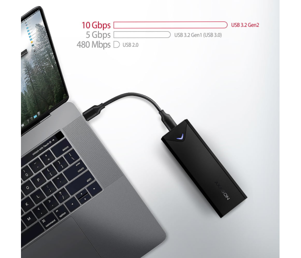 Axagon EEM2-UB2, USB-C 10Gbps - M.2 NVMe SSD ARROW box, czarny - 1353420 - zdjęcie 9